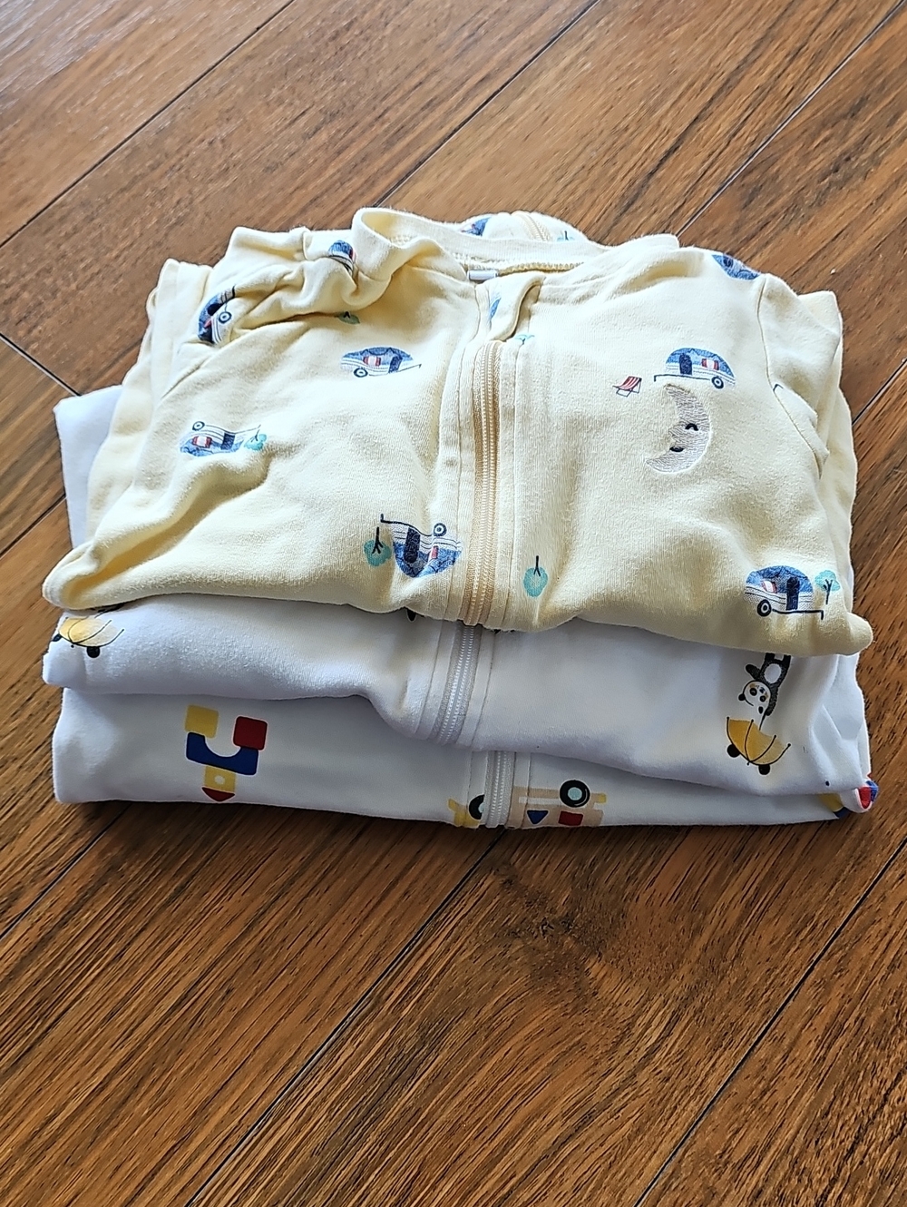 Yellow Moon & Camper Print Kids Pajama Zip-Front Sleep Sack